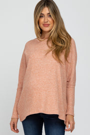 Salmon Dolman Sleeve Soft Knit Top