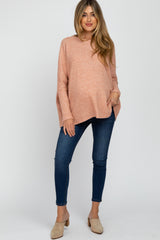 Salmon Dolman Sleeve Soft Knit Top