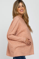 Salmon Dolman Sleeve Soft Knit Top