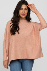 Salmon Dolman Sleeve Soft Knit Top