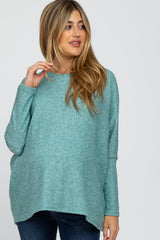 Teal Dolman Sleeve Soft Knit Maternity Top