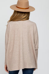 Beige Dolman Sleeve Soft Knit Maternity Top