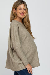 Light Olive Dolman Sleeve Soft Knit Maternity Top