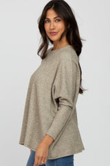 Light Olive Dolman Sleeve Soft Knit Top