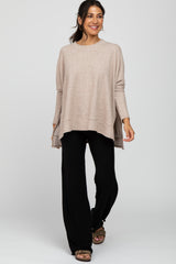 Beige Soft Knit Long Sleeve Top