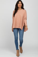 Salmon Soft Knit Long Sleeve Top