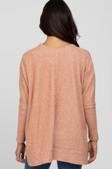 Salmon Soft Knit Long Sleeve Top