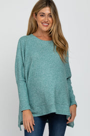 Teal Soft Knit Maternity Long Sleeve Top