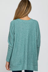 Teal Soft Knit Maternity Long Sleeve Top