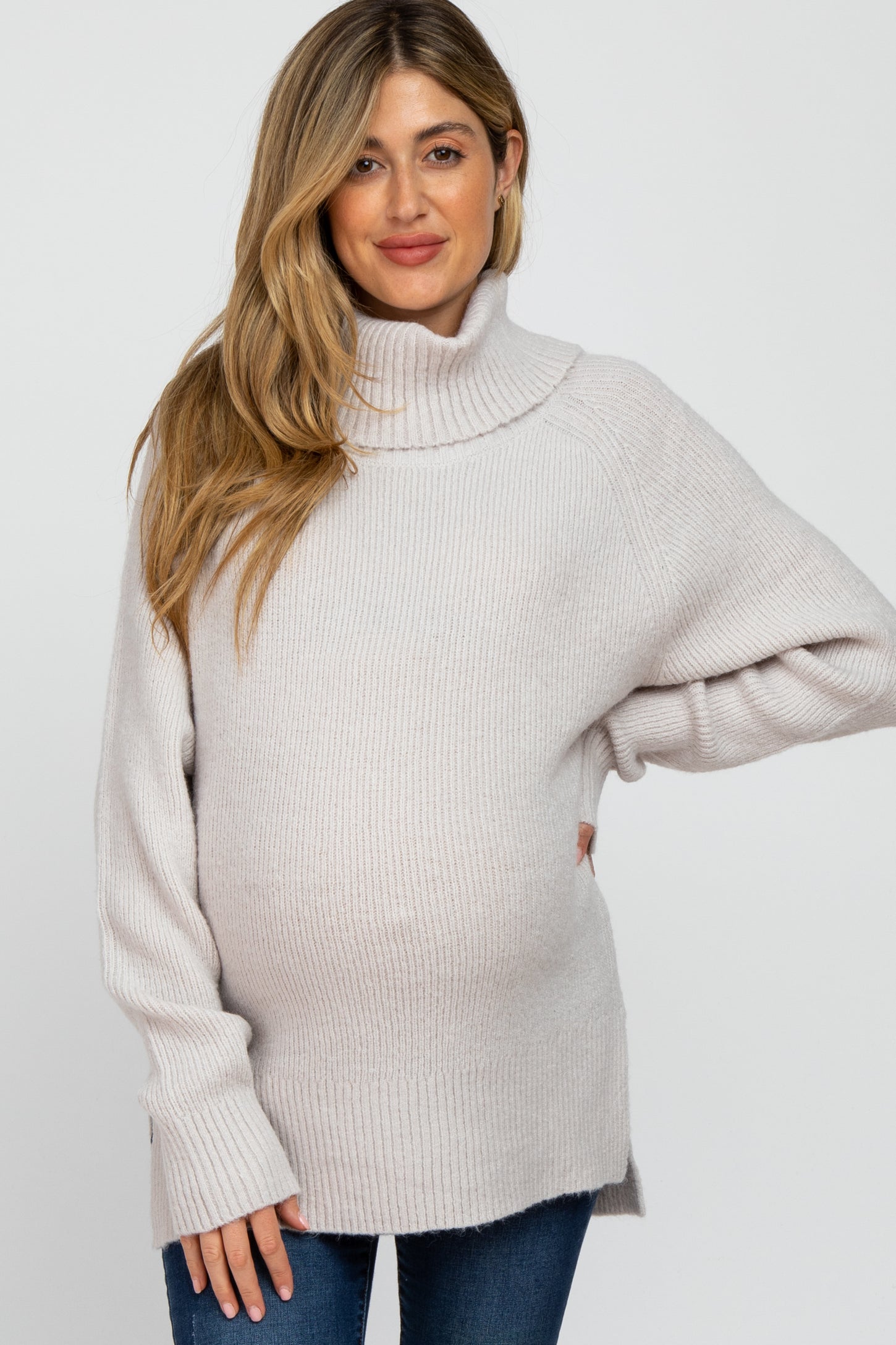 Long Sleeve Turtleneck Maternity Top - A Pea In the Pod