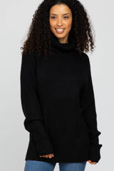 Black Knit Turtleneck Sweater