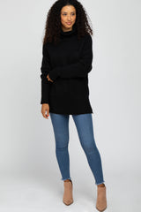 Black Knit Turtleneck Sweater