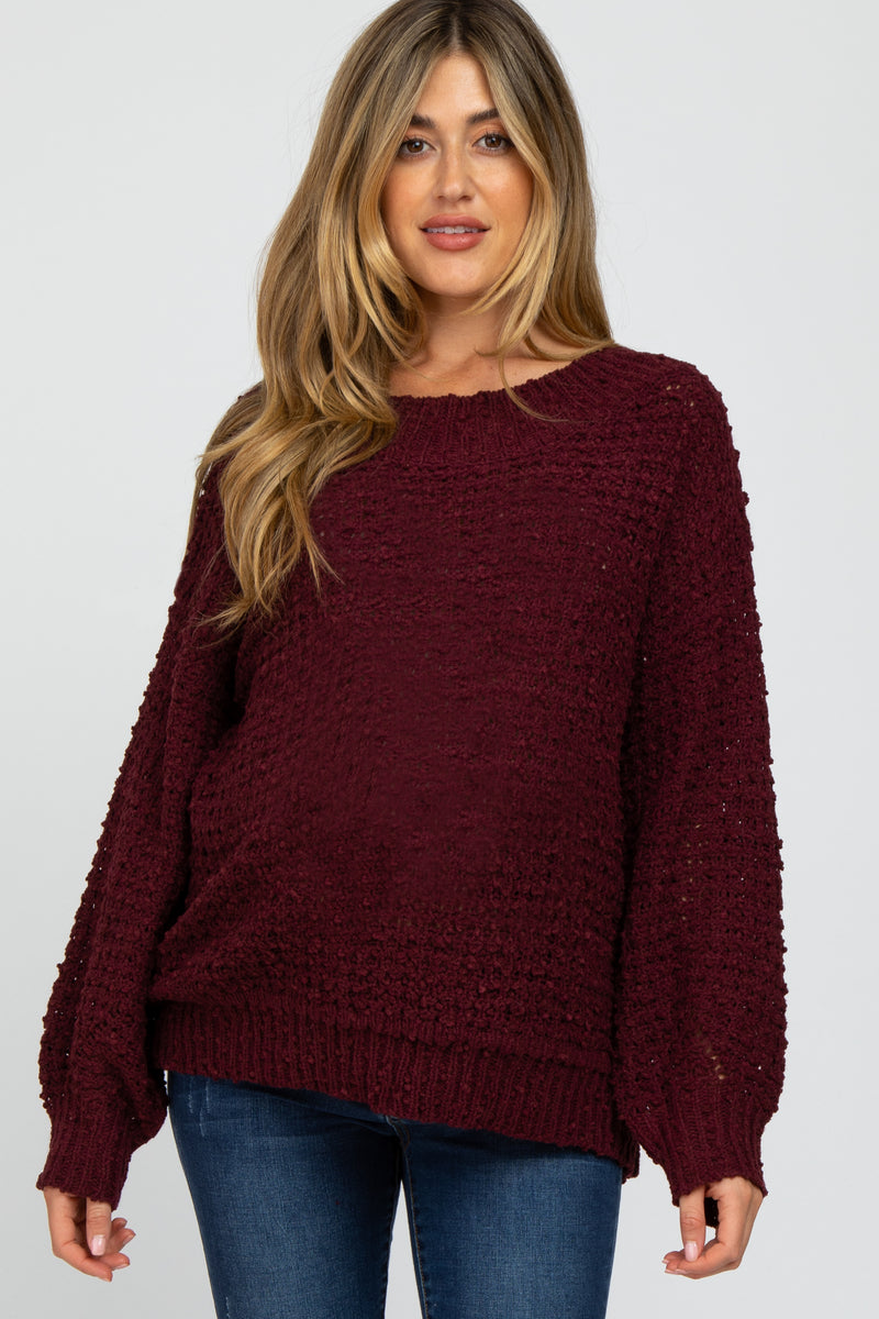 Burgundy Chunky Knit Maternity Sweater – PinkBlush