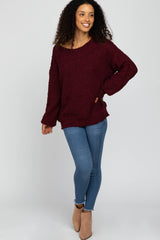 Burgundy Chunky Knit Sweater