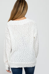 White Chunky Knit Maternity Sweater