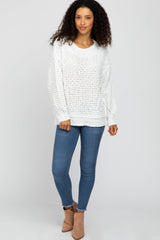 White Chunky Knit Sweater