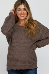 Mocha Chunky Knit Maternity Sweater