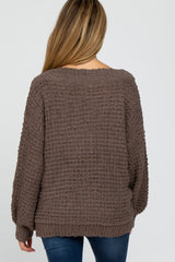 Mocha Chunky Knit Maternity Sweater