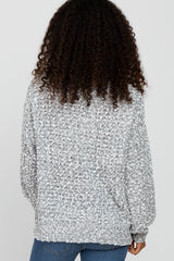 Grey Two-Tone Chunky Knit Sweater