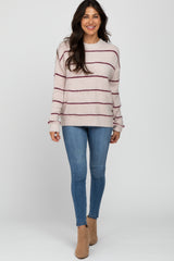 Light Pink Striped Knit Sweater