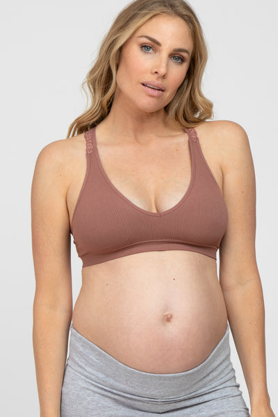 Mauve Lace Racerback Maternity Bralette– PinkBlush