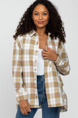 Yellow Plaid Maternity Flannel Top