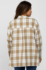 Yellow Plaid Maternity Flannel Top