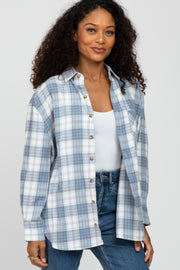 Blue Plaid Flannel Top