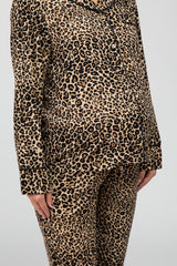 Taupe Leopard Print Maternity Pajama Set