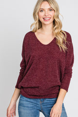 Burgundy Dolman Sleeve Top