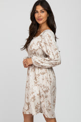 Taupe Paisley Smocked Dress