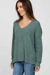 Light Olive V-Neck Sweater