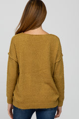 Mustard V-Neck Maternity Sweater