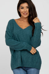 Teal V-Neck Sweater