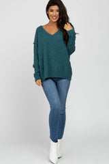 Teal V-Neck Sweater