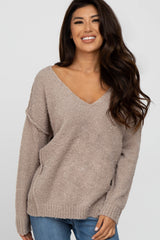 Mocha V-Neck Sweater