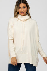 Cream Cowl Neck Contrast Maternity Dolman Sleeve Top