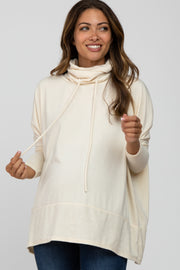 Cream Cowl Neck Contrast Maternity Dolman Sleeve Top