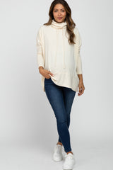 Cream Cowl Neck Contrast Maternity Dolman Sleeve Top