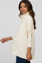 Cream Cowl Neck Contrast Maternity Dolman Sleeve Top