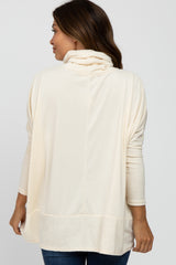 Cream Cowl Neck Contrast Maternity Dolman Sleeve Top