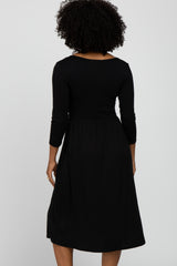 Black Babydoll Midi Dress