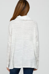 Ivory Waffle Knit Cowl Neck Maternity Top