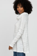 Ivory Waffle Knit Cowl Neck Top