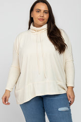 Cream Cowl Neck Contrast Maternity Plus Dolman Sleeve Top