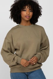 Olive Soft Pullover Sweatshirt