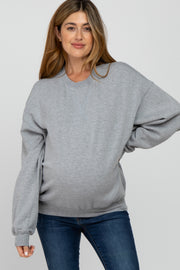 Heather Grey Soft Pullover Maternity Sweatshirt