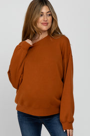 Rust Soft Pullover Maternity Sweatshirt