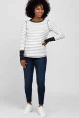 Black Striped Long Sleeve Top