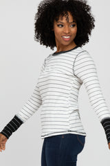 Black Striped Long Sleeve Top